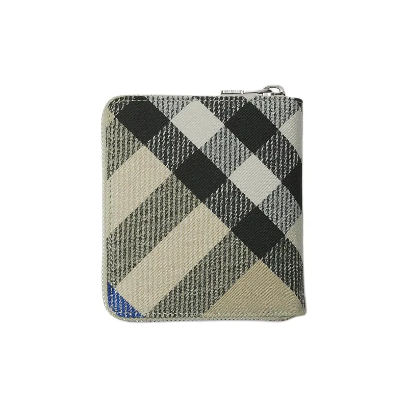 Burberry Shield Cotton Blend Wallet Medium Size Men's Moss Green-1