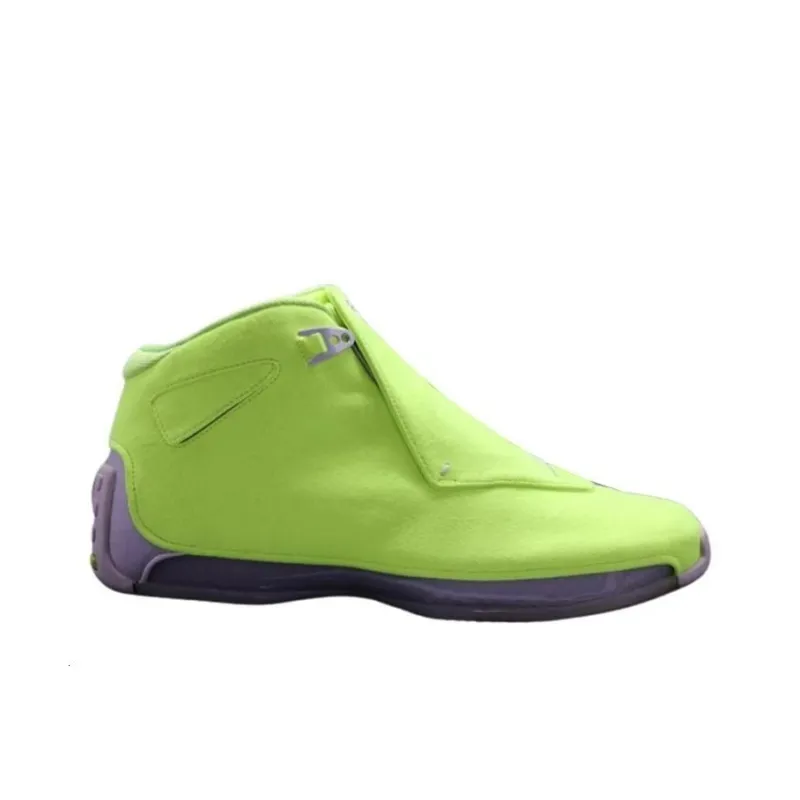 OVO x Jordan Air Jordan 18 Volt PE Wear-Resistant Mid-Top Vintage Basketball Shoes Men's Green-1
