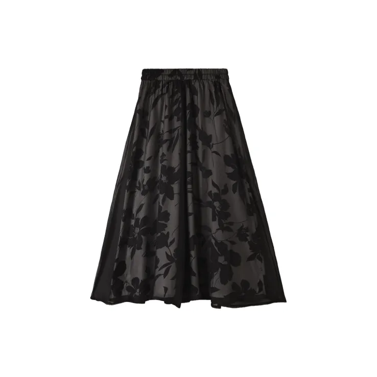 HIPPIEMISS Casual Long Skirts Women's Black-1