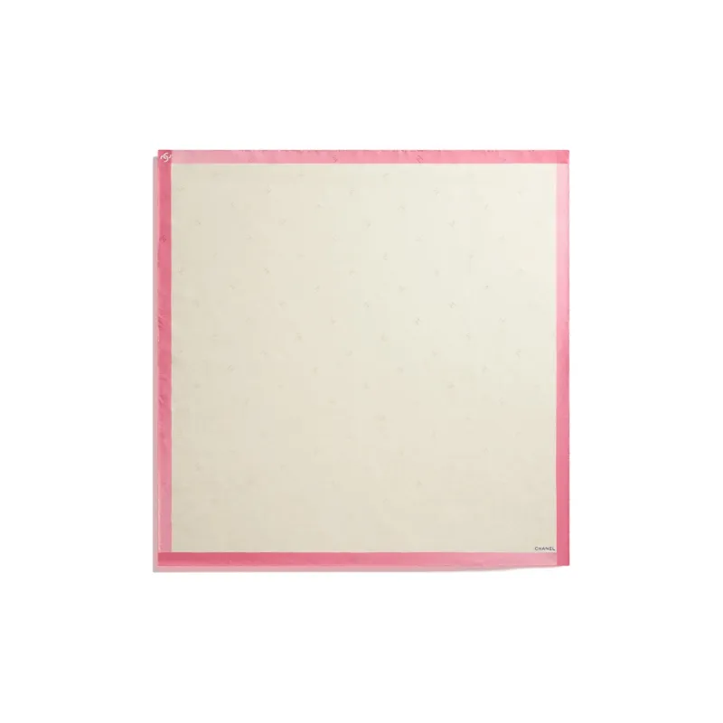 CHANEL Silk Scarves Women's White/Pink-0