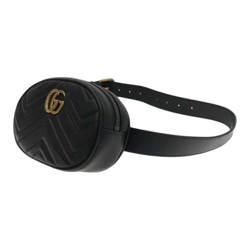 GUCCI GG Marmont Belt Bag Matelasse Black-1