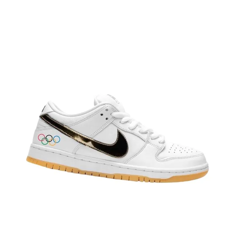 Olympics x Nike Dunk SB Slip-Resistant Low-Top Skateboard Shoes Men's White-2