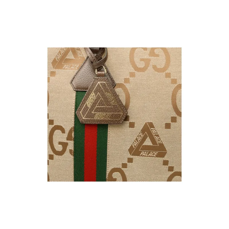 GUCCI PALACE Collaboration Gucci X Palace Collection Canvas Tote Bag Shopping Bag Handbag Shoulder Bag Unisex Camel-4
