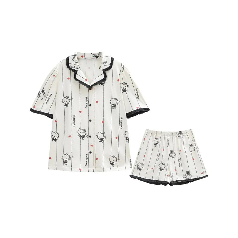 GUKOO x Hellokitty Pajama Set Women's Moon White-0