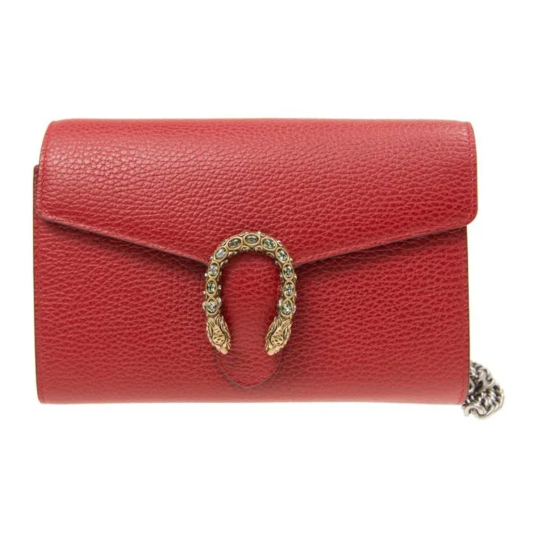 GUCCI Dionysus Mini Leather Wallet Shoulder Bags Women's Red-0