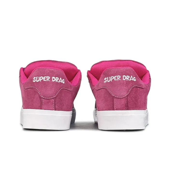 LuzaoT SUPER DRAG Skateboard Shoes Unisex Low Top Pink/White-4