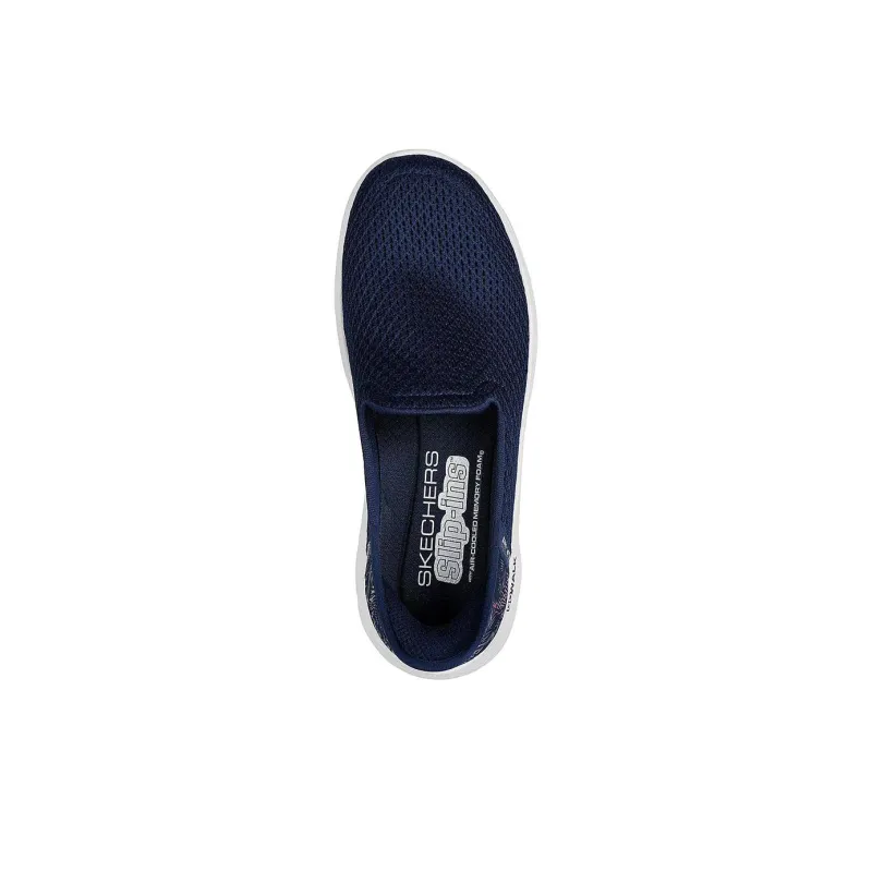 Skechers Go Walk Fle Cushioned Anti Slip Wear Resistant Breathable Lightweight Low Top Casual Shoes Women's Blue-2