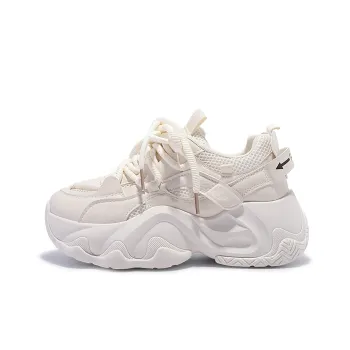 Shen Linsen Abrasion Resistant Low Top Chunky Sneakers Women's Beige