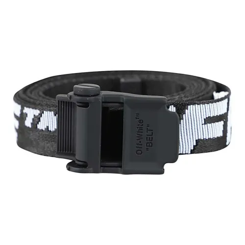 OFF WHITE Logo Print Belt Men's Black Width 3.5CM
