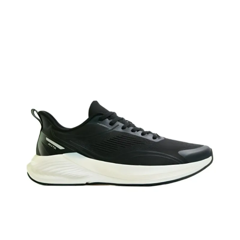 Anta Hydrogen Run 6th Generation Cushioning, Wear Resistant Low Top Running Shoes Men's Black White-1