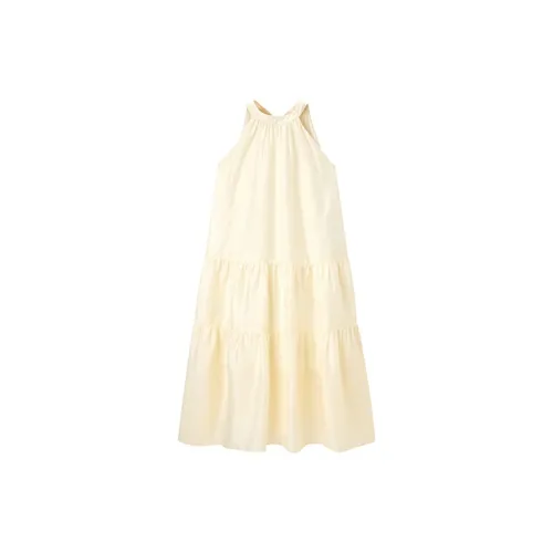 PEACEBIRD Sleeveless Dresses Women's Beige