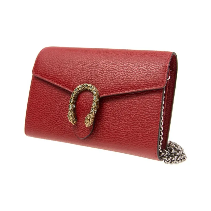 GUCCI Dionysus Mini Leather Wallet Shoulder Bags Women's Red-1