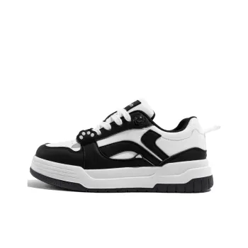 TUOPIN Pie Shoes Skateboard Shoes Unisex Low Top Black
