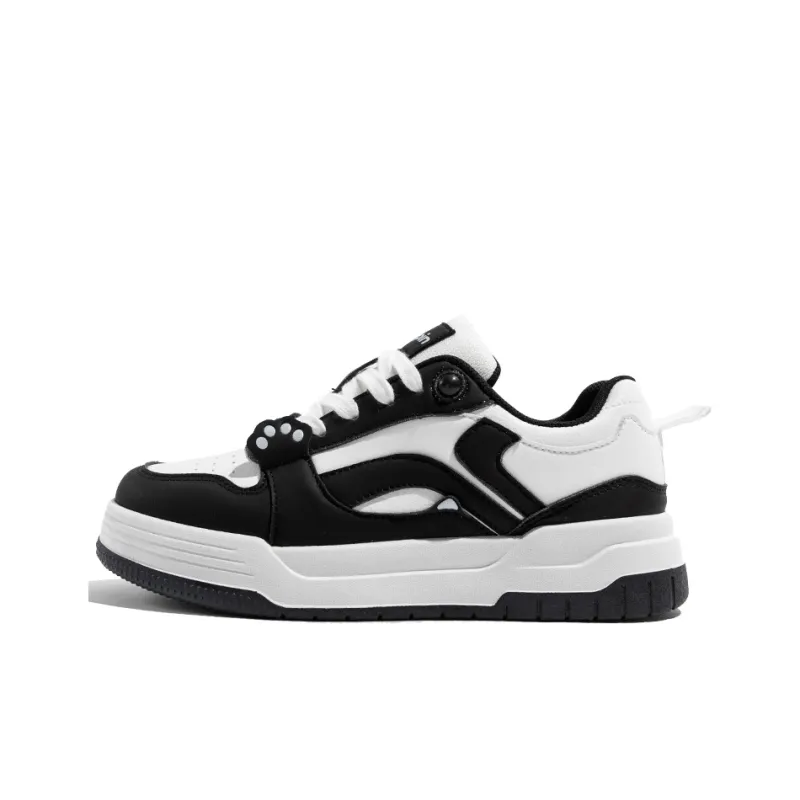 TUOPIN Pie Shoes Skateboard Shoes Unisex Low Top Black-0