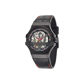 Maserati Wrist Watch Automatic Mechanical Movement Leather Watch Bands 40mm Black Dial Men's Watches