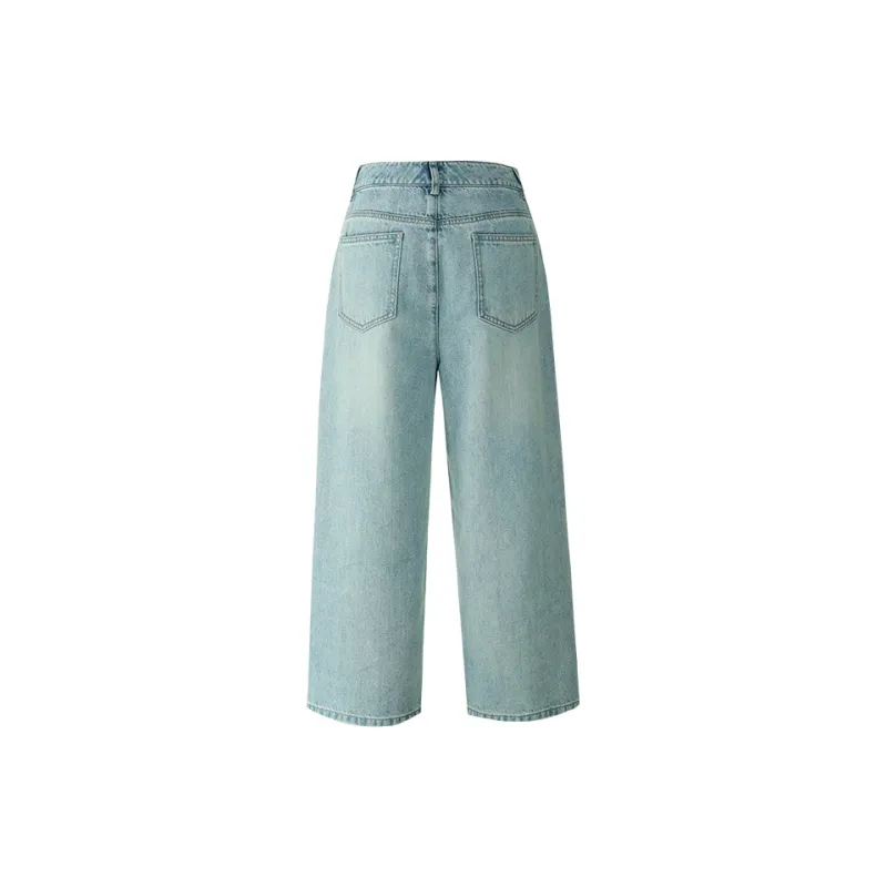 YALIDA Jeans Women's Mint Green Blue-1