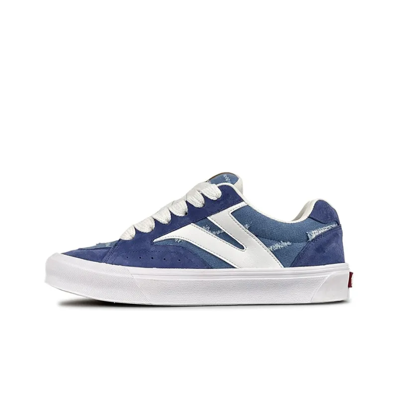 VFDF Puffy Shoes Low Top Skateboard Shoes Unisex Denim Blue-0