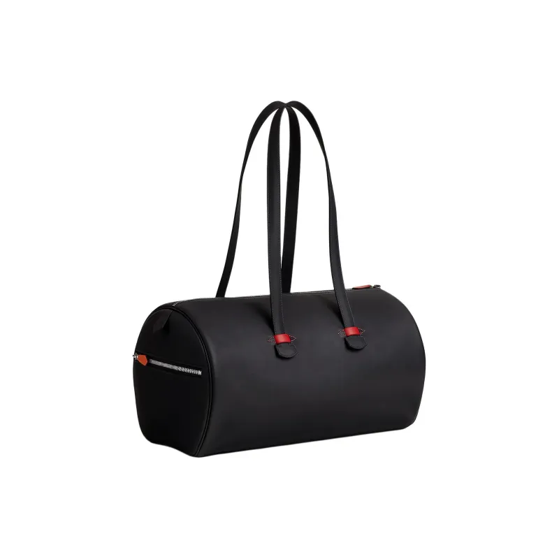 HERMES Galop D'Hermes Sport Swift Calfskin Sports Handbag Men's Navy Blue & Chili Red & Orange-1