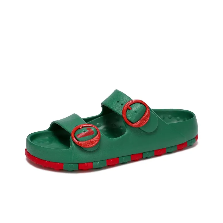 Ccilu Slide Slippers Unisex Blue, Yellow, Green, Blue, White-1