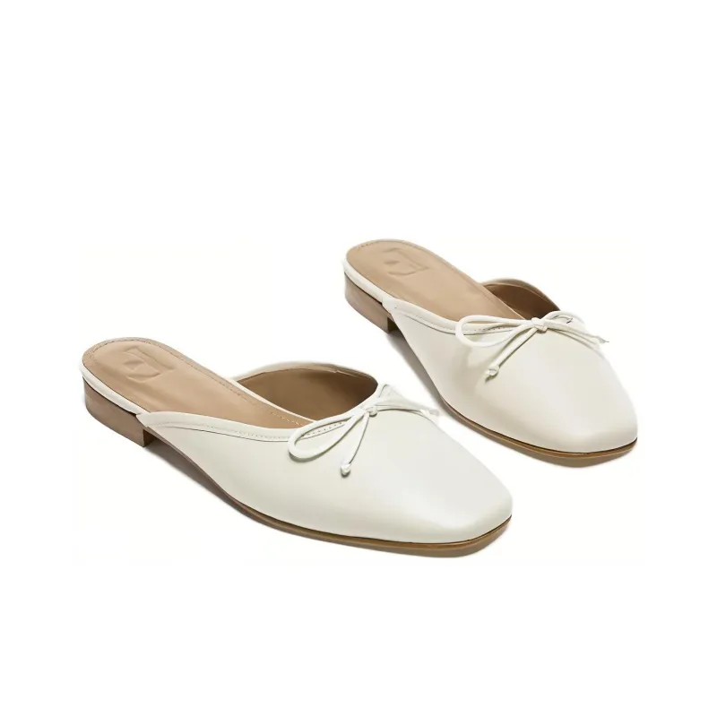 FLATTERED Closed Toe Slippers 1.5cm Women's Milk White-1