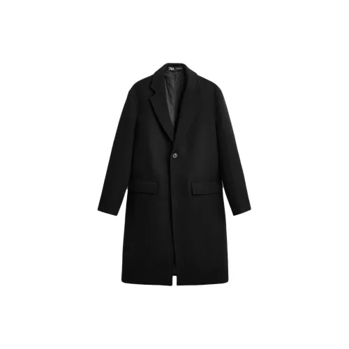 ZARA Trench Coats Men Black