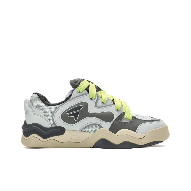 FILA FUSION Lightweight Height Increasing Low Top Skateboard Shoes Women's Green-1