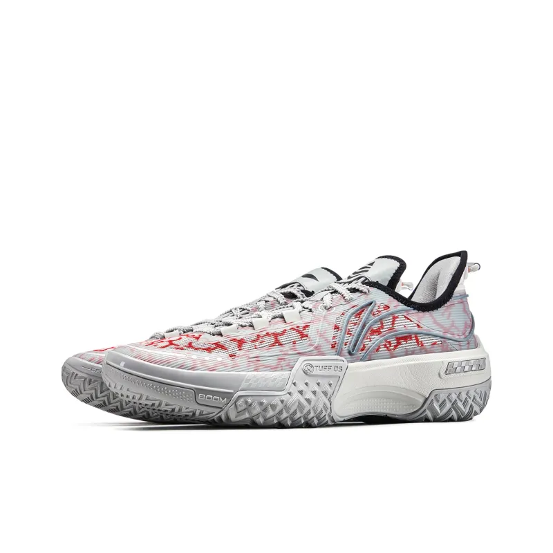 LINING Shudder Basketball Shoes Men Low Top Gray-2