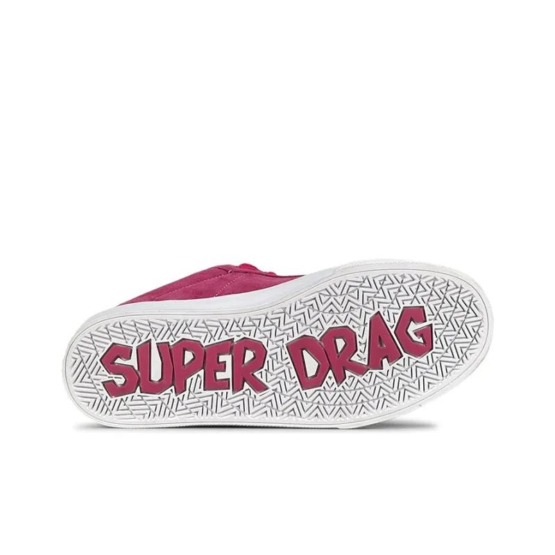 LuzaoT SUPER DRAG Skateboard Shoes Unisex Low Top Pink/White-5