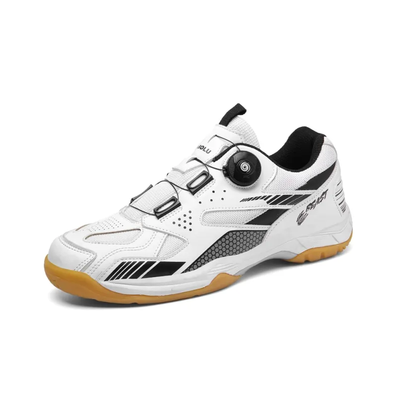 TABOLU Badminton Shoes Unisex Low Top White/Yellow-1