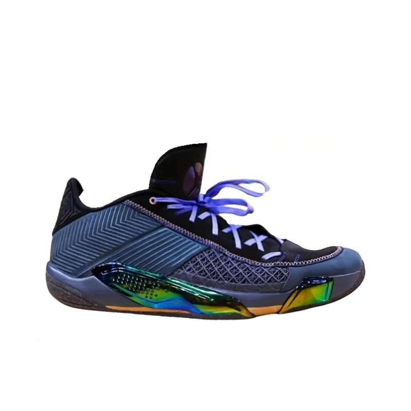 Jordan Air Jordan 38 Low PE Cushioning Anti-Slip And Wear-Resistant Low-Top Basketball Shoes Men's Black Purple-1