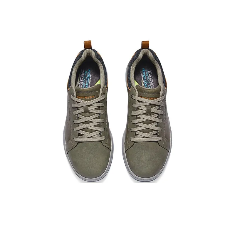 Skechers Slip Resistant Cushioning Abrasion Resistant Low Top Skateboard Shoes Men's Olive Green-3