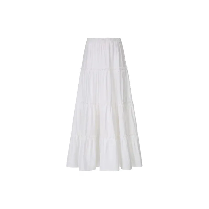 ZAZN Casual Long Skirt Women's White-1