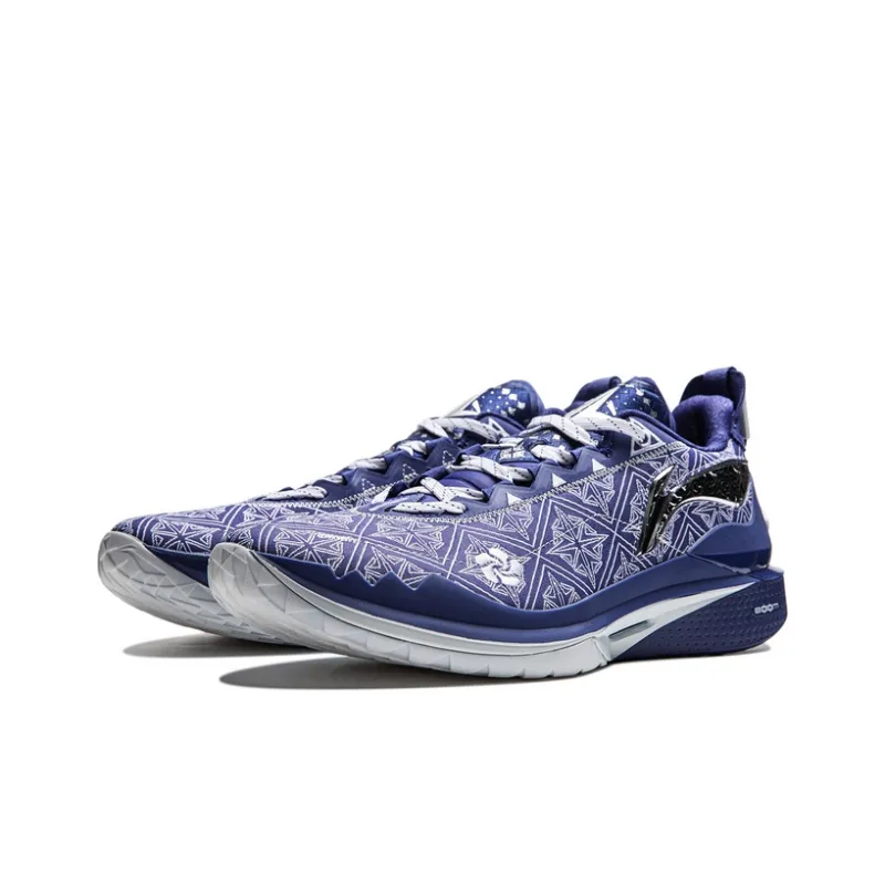 LiNing JB2 Silver Cushioned Anti Slip And Wear Resistant Lightweight Low Top Basketball Shoes Men's Shadow Purple Blue-2