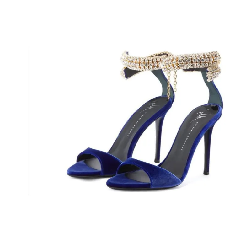 Giuseppe Zanotti Intriigo Bijoux Velvet Sandals Women's-2