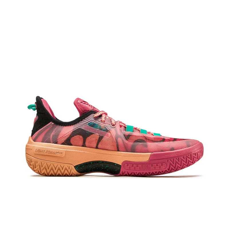 LiNing Jie Ao Metamorphosis Cushioned Anti Slip And Wear Resistant Lightweight Low Top Basketball Shoes Men's Pink-1