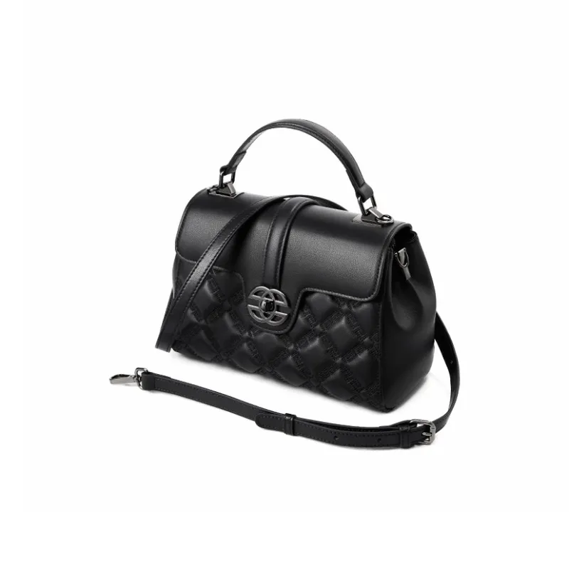 Carnival Keep Cow Leather Handbag Regular Women's Black-1