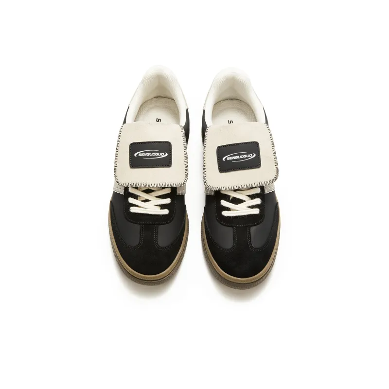 SENGUOGUO Anti-Slip And Wear-Resistant Breathable Low-Top Skateboard Shoes For Spring And Summer Unisex Black-3