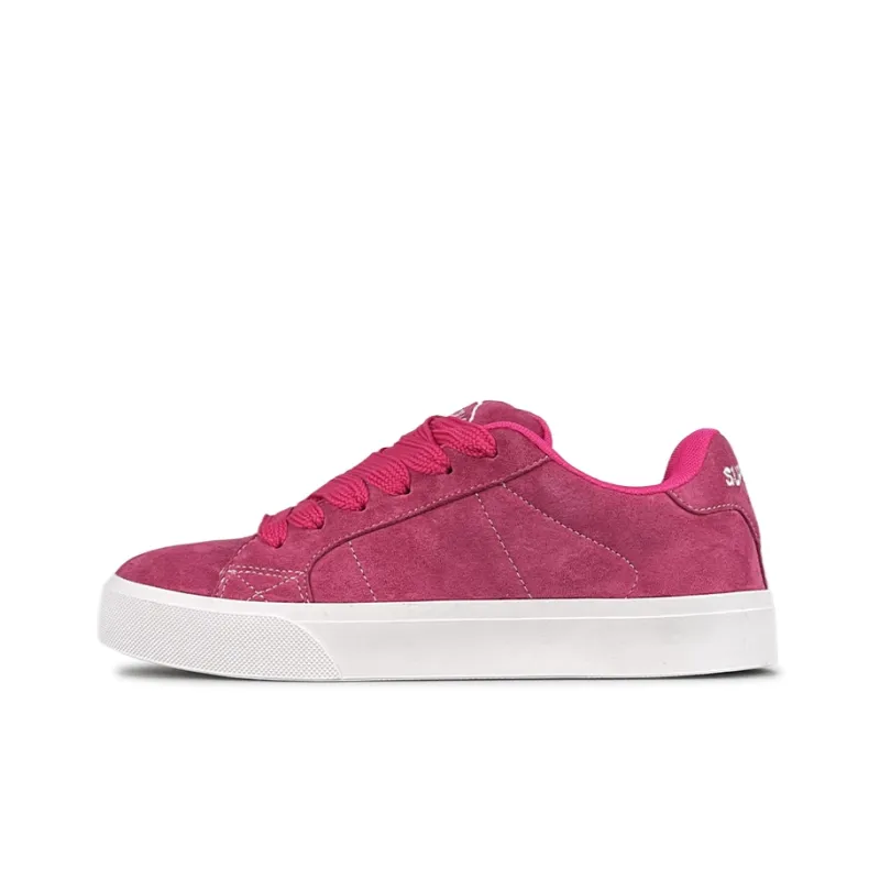 LuzaoT SUPER DRAG Skateboard Shoes Unisex Low Top Pink/White-0