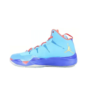Jordan Super Fly 2 Cushioned Slip Resistant Mid Top Basketball Shoes Unisex Blue