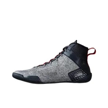 DECATHLON BOXA Abrasion Resistant Breathable Mid Top Boxing Shoes Unisex Gray Black