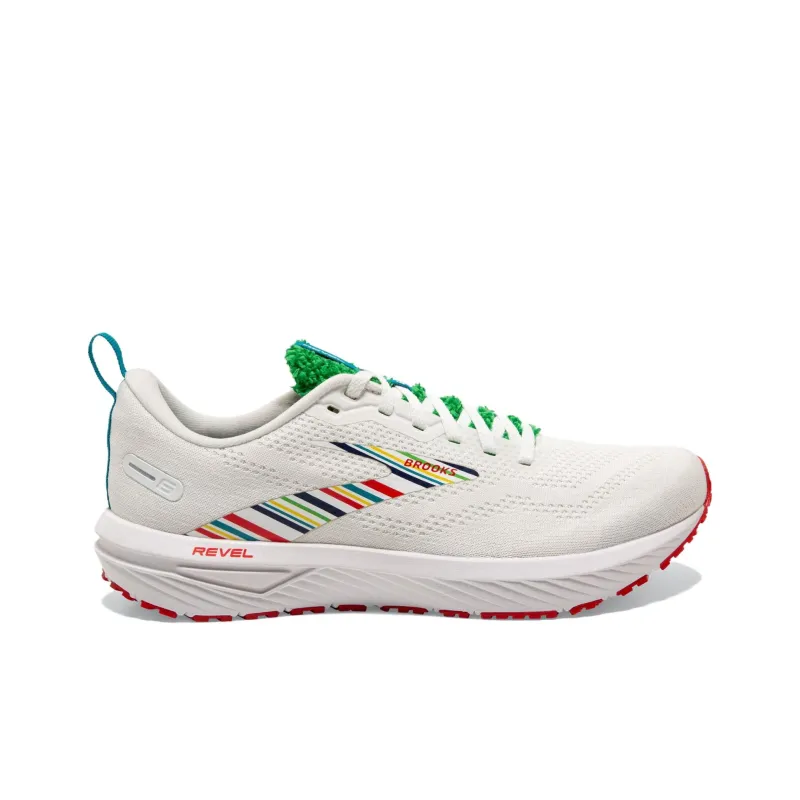 Brooks Revel 6 Cushioning Wear Resistant Low Top Casual Running Shoes Men's White Green-1