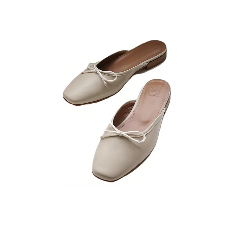 FLATTERED Closed Toe Slippers 1.5cm Women's Milk White-2