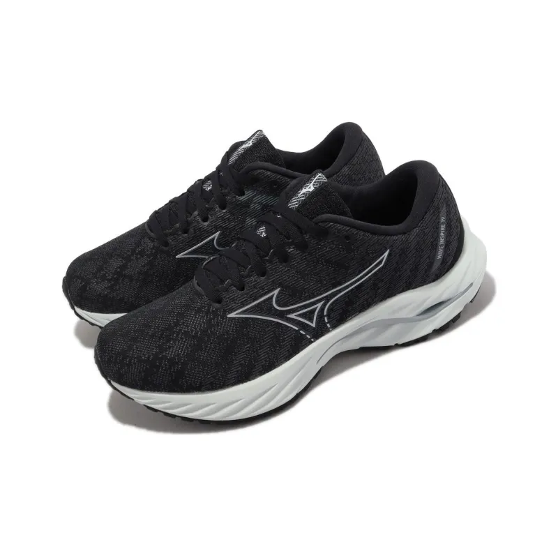 Mizuno Women's Wave Inspire 19 Super Wide 'Black Snowcrest' Women's-2
