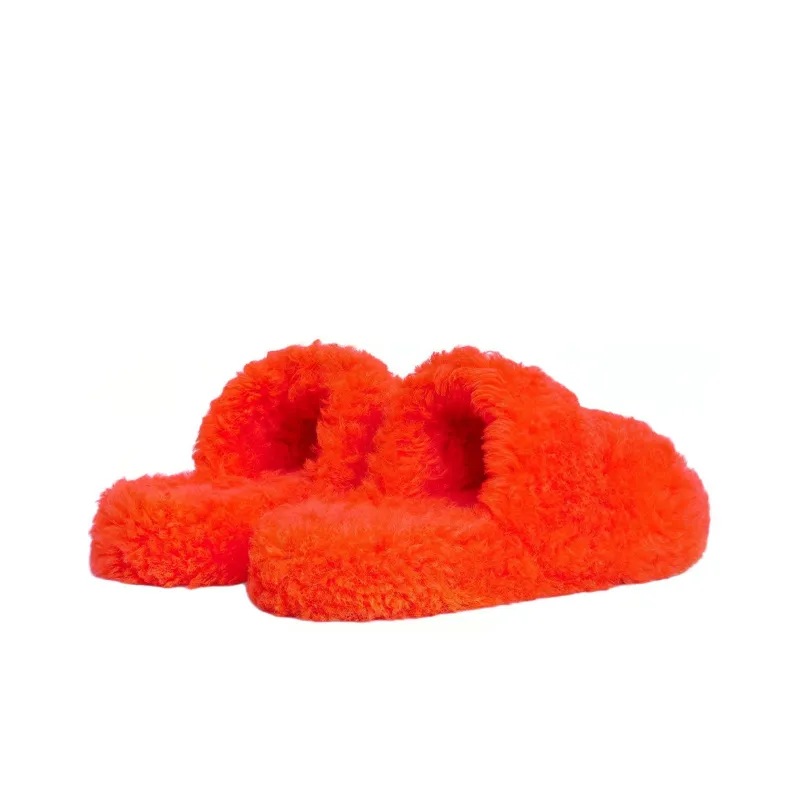 CELINE Triomphe Slide Slippers Women's Orange-3