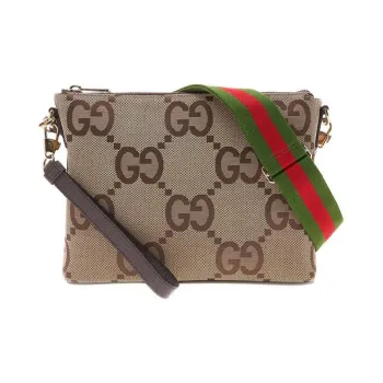 GUCCI Canvas Messenger Bag Shoulder Bag Crossbody Bag Men's Beige Brown