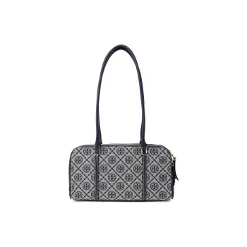 TORY BURCH T Monogram Leather Trim Square Bag Handbag, Shoulder Bag Women's Marine Blue