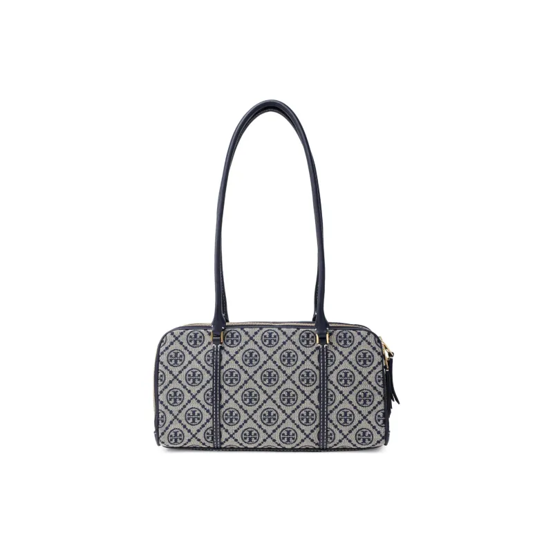 TORY BURCH T Monogram Leather Trim Square Bag Handbag, Shoulder Bag Women's Marine Blue-0