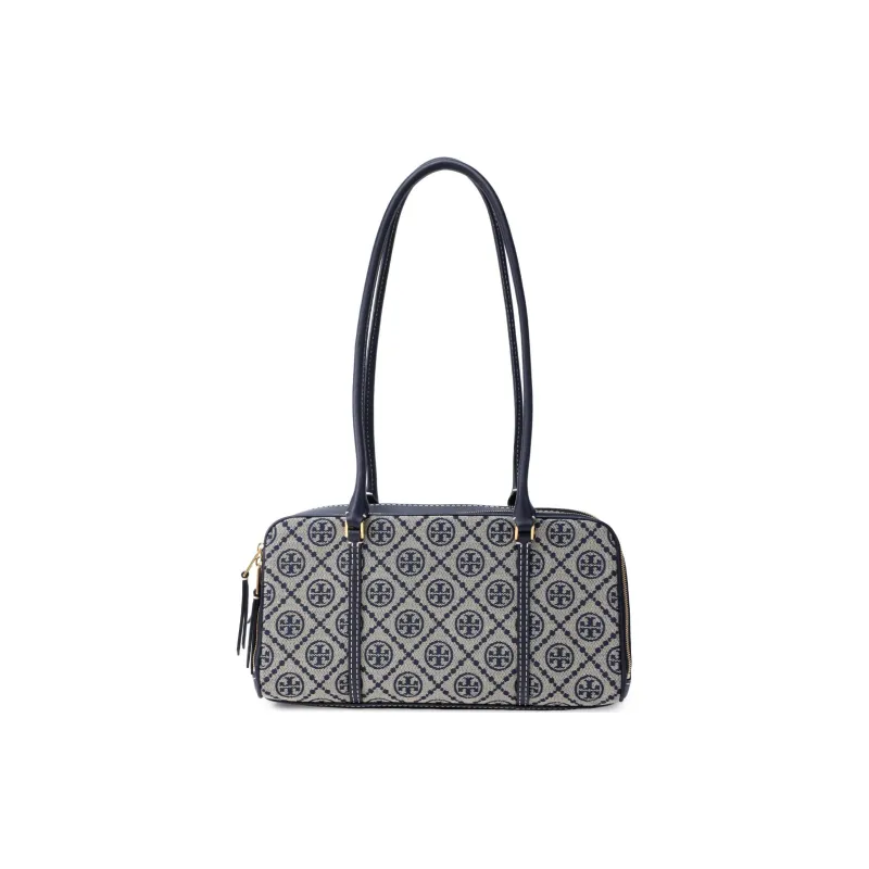 TORY BURCH T Monogram Leather Trim Square Bag Handbag, Shoulder Bag Women's Marine Blue-2