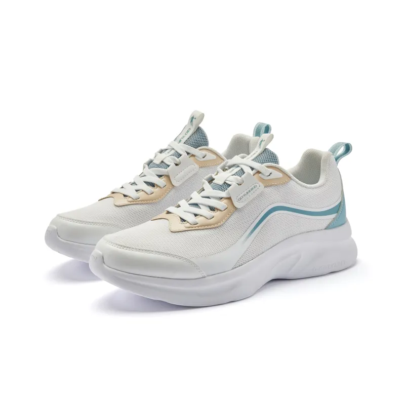 QIAODAN Cushioning Anti Slip And Wear Resistant Low Top Running Shoes Men's White Blue-2