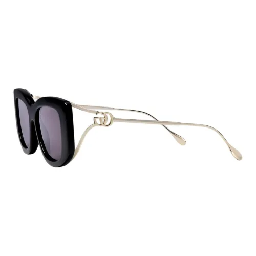 GUCCI Injection Molding Metal Cat Eye Sunglasses Women's Black
